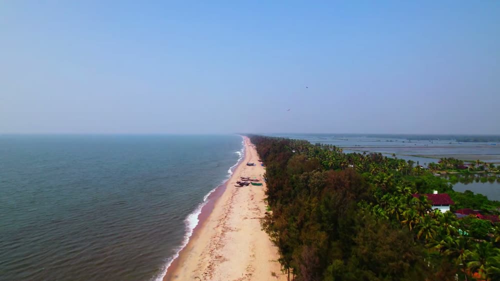 Kerala beach from a drone
